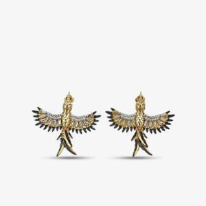 GOLD ANKA KUŞU KÜPE 24K 50 MİKRON ALTIN KAPLAMA